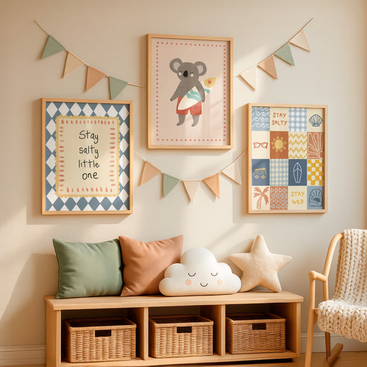 The Coastal Collection — Beach Nursery Gallery Wall Set by Little Lemons Art — view 2