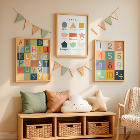 The Learning Wall — Educational Playroom Print Set by Little Lemons Art — view 2