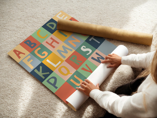 Colorful Montessori Alphabet Educational Wall Art Poster by Little Lemons Art — view 2
