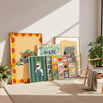Framed Australian Nursery Gallery Wall print styled in a nursery