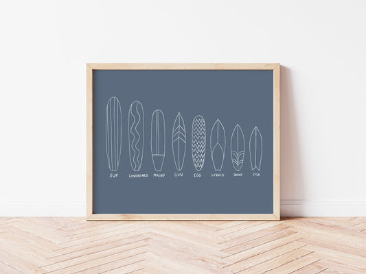 Surf Boards Nursery Print by Little Lemons Art