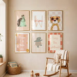 Framed Long Live Girlhood Gallery Wall print styled in a nursery