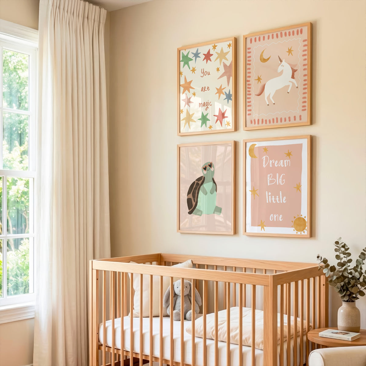 Framed Long Live Girlhood Gallery Wall print styled in a nursery