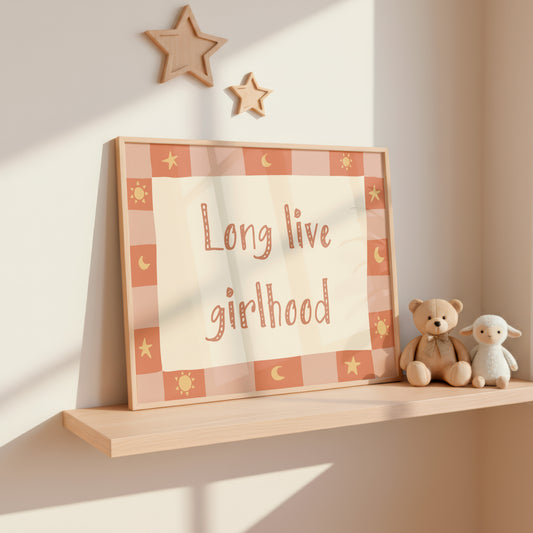 Long Live Girlhood — Celestial Quote Nursery Print
