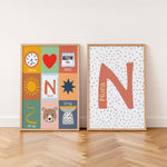 Framed Australian Nursery Gallery Wall print styled in a nursery