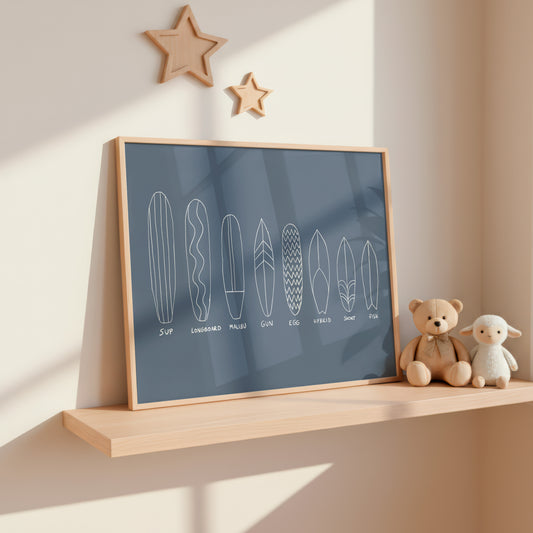 Surf Boards Nursery Print by Little Lemons Art — view 2