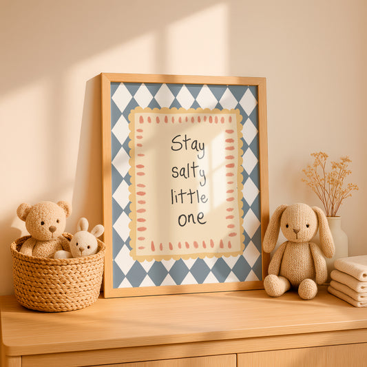Stay Salty Little One — Surf Quote Nursery Print by Little Lemons Art — view 2