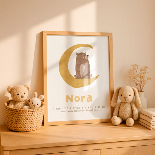 Personalised Birth Print — Baby's First Keepsake by Little Lemons Art — view 2
