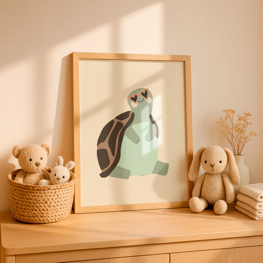 Sunglasses Turtle Playful Nursery Wall Art
