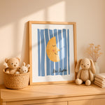 La Lune Whimsical Poster, Retro Moon Nursery Wall Art by Little Lemons Art — view 4