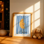 La Lune Whimsical Poster, Retro Moon Nursery Wall Art by Little Lemons Art — view 5