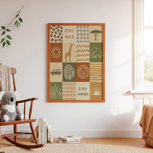 Safari Nursery Print — Stay Wild, Stay Curious