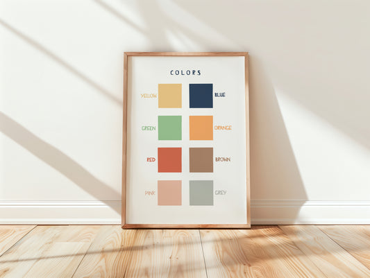 Colors Educational Poster, Montessori Nursery Wall Art
