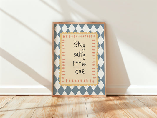 Stay Salty Little One — Surf Quote Nursery Print by Little Lemons Art
