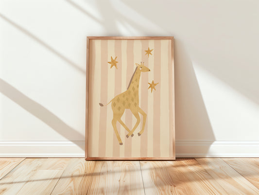 Whimsical Giraffe Nursery Wall Art